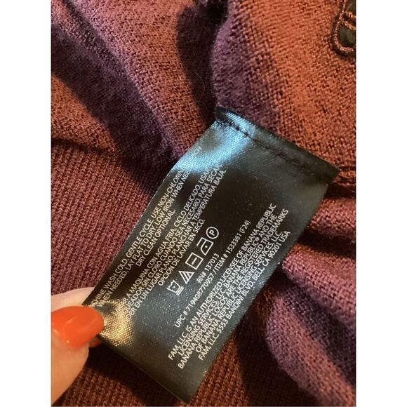 Banana Republic 100% Merino Wool Crew Neck Sweater Sz L Maroon - Picture 5 of 8